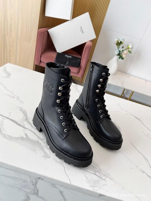 CELINE 2025/ss Triomphe Ankle Boots with 5cm Heel - L Y00340