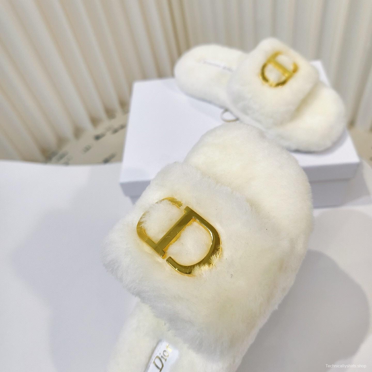 Dior Metal Buckle Wool Slippers Collection - LY00280