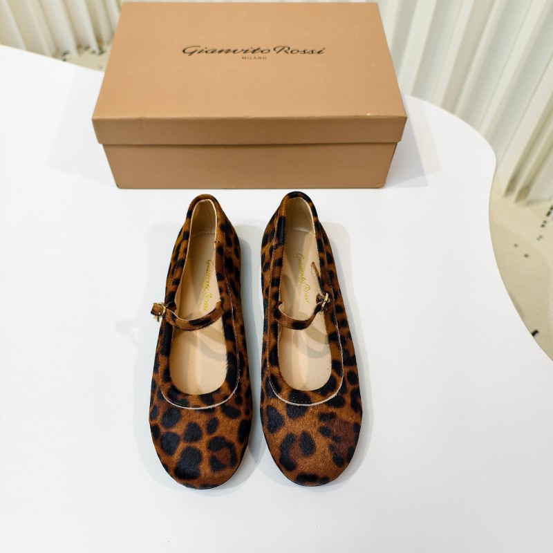Gianvito Rossi Bohemian Style Flat Ballet Shoes 2025 SS