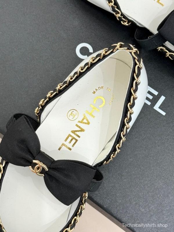 Chanel 2025 SS Hollow Chain Bow Mary Jane Shoes - KFY00290/KFY00300