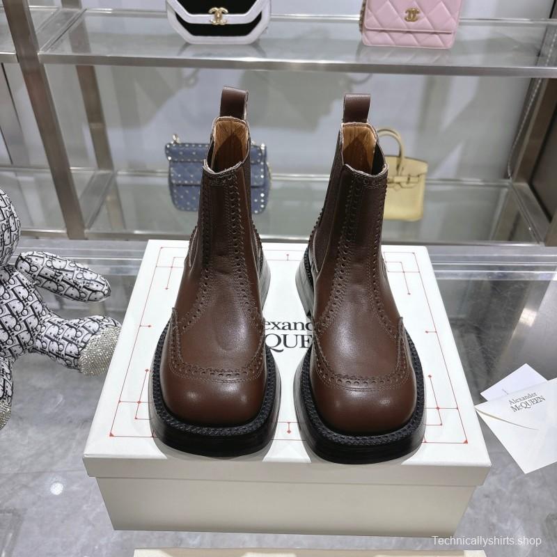 Alexander McQUEEN Retro Chelsea Short Boots Spring Autumn Collection - KFY00340