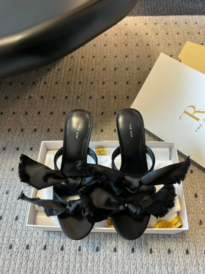 The Row 25ss Handwoven Bow Mule Sandals - KFY00280