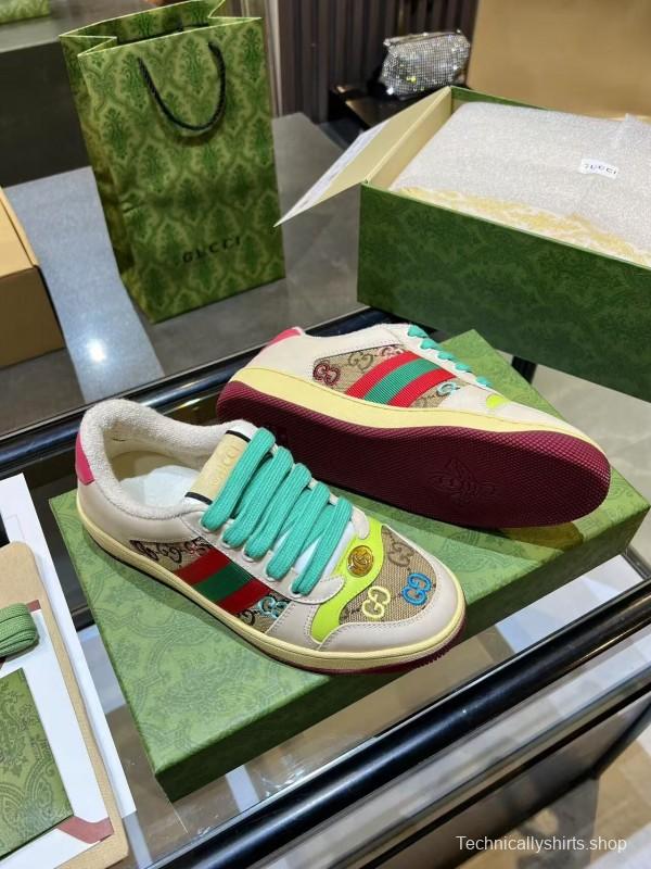 Gucci Distressed Sneakers 2025 SS Retro Design with Metal GG Logo - AS00270