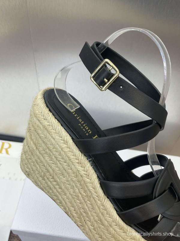 Dior D-Club Jelly Color Hollow Layered Cross Strap Platform High Heel Women's Shoes - KFY00290