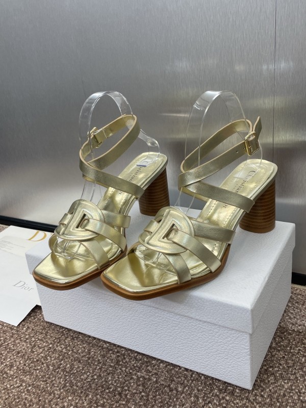 Dior D-Club Jelly Color Hollow Layered Cross Strap High Heel Women Shoes - KFY00290