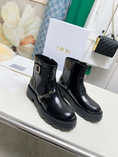 Dior 2025/SS New Autumn Winter British Style Brogue Thick Sole Martin Boots - LY00330