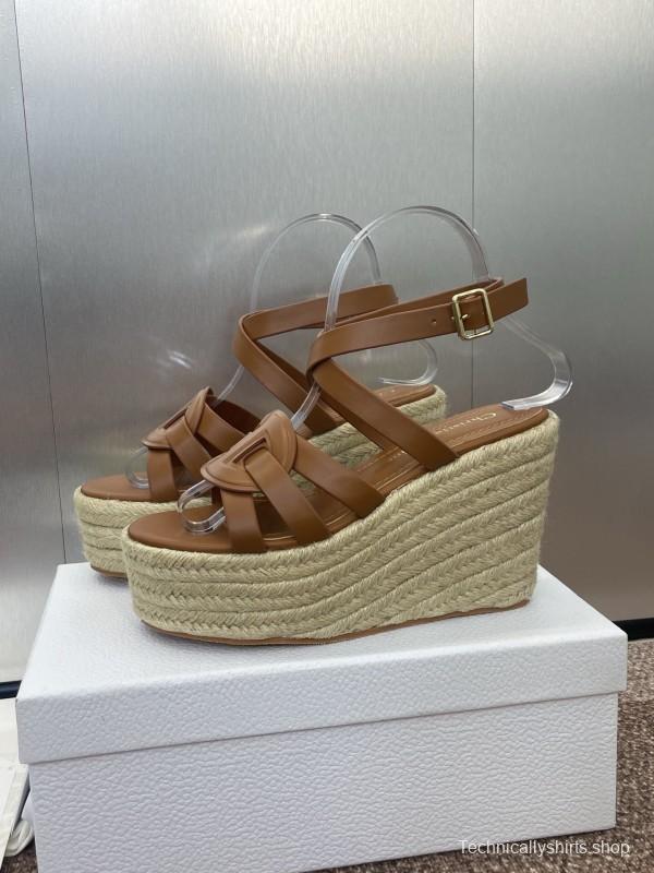 Dior D-Club Jelly Color Hollow Layered Cross Strap Platform High Heel Women's Shoes - KFY00290