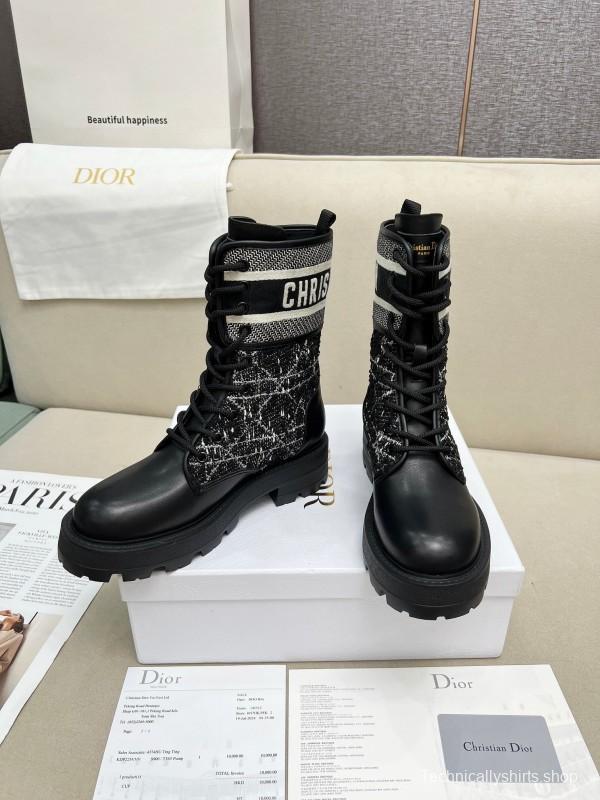 Dior Fall/Winter 2025 Retro Work Boots with Innovative Tech Embroidery - YL00350