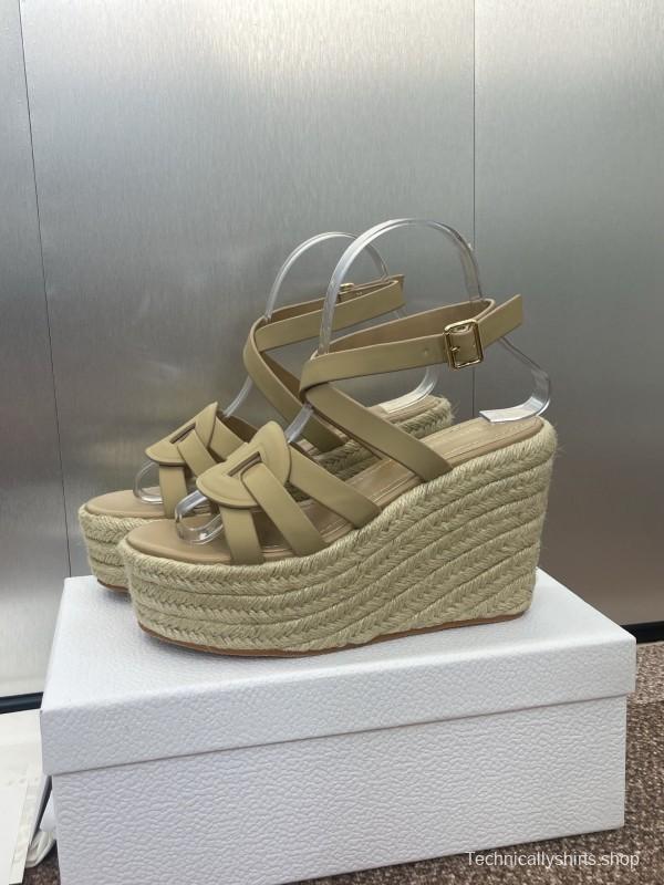 Dior D-Club Jelly Color Hollow Layered Cross Strap Platform High Heel Women's Shoes - KFY00290