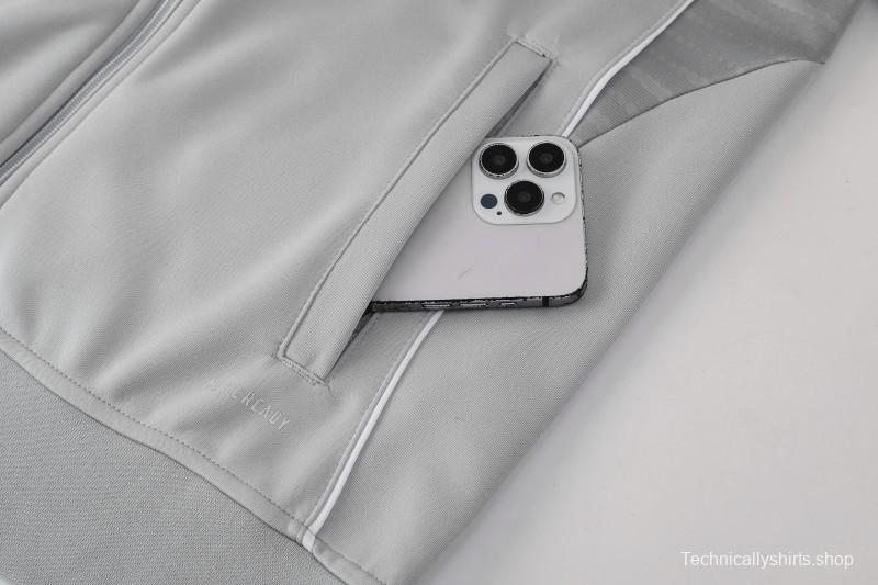 2025 Adidas Grey Full Zipper Jacket+Long Pants