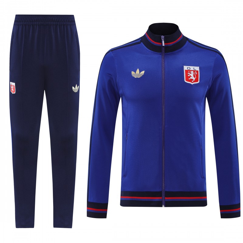 25/26 Olympique lyonnais/Lyon Blue Full Zipper Jacket+Long Pants