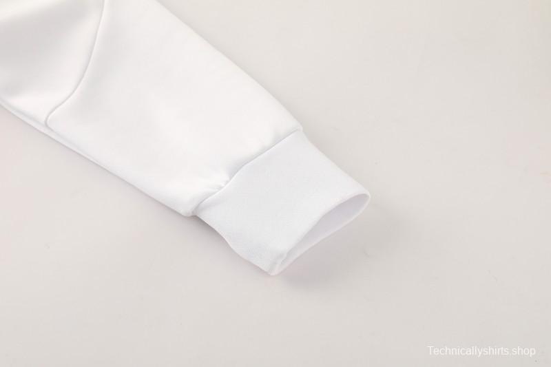 25/26  Juventus White  Full zipper Jacket Tracksuit+ long pants