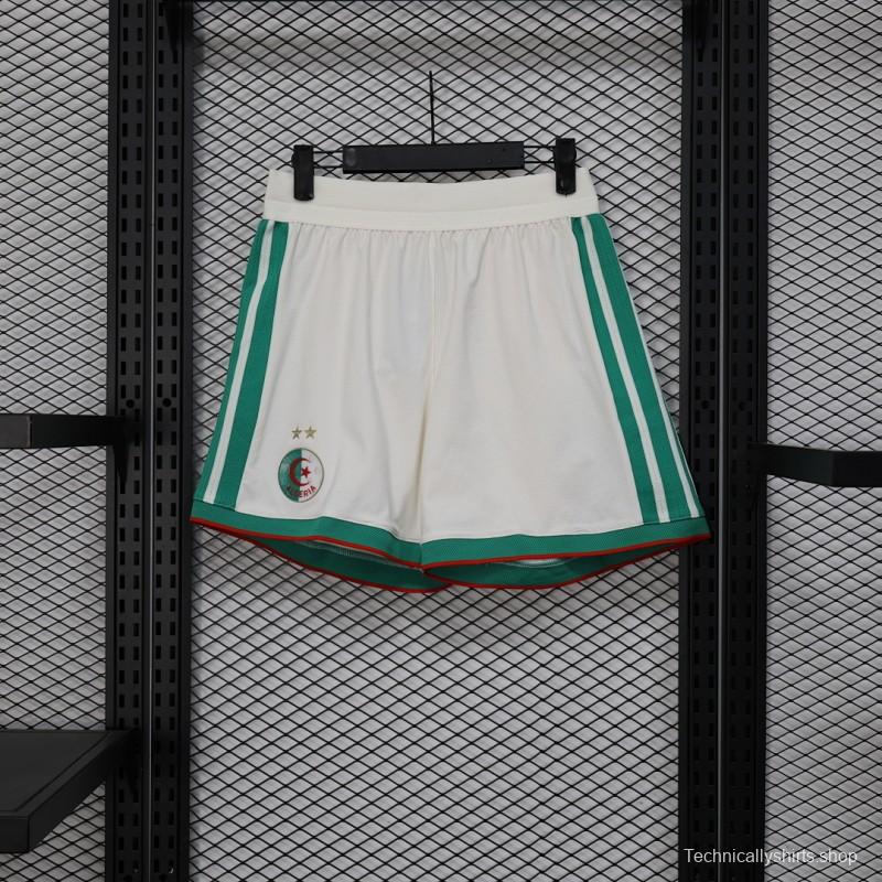 2026 Player Version Algeria White with Green Side Stripes Shorts