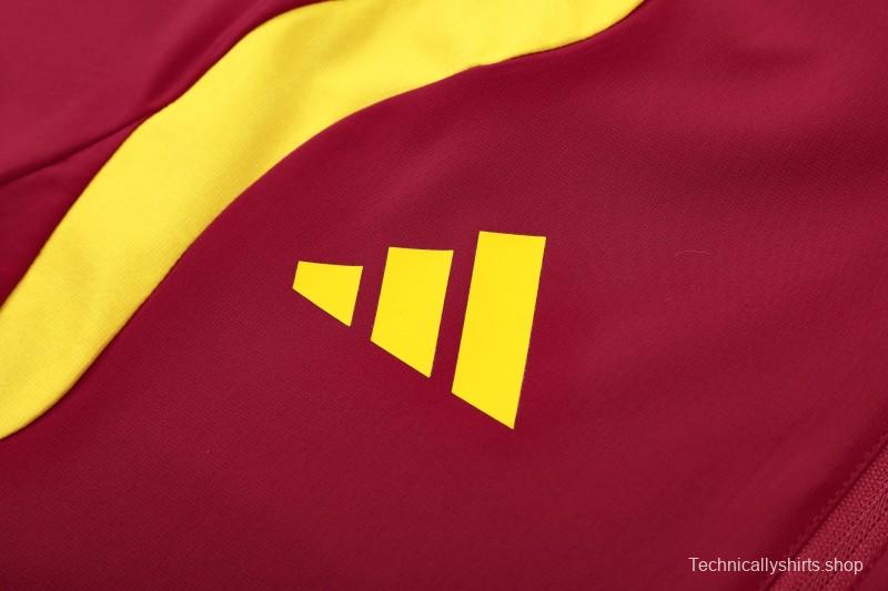 26/27 Germany Red Full Zipper Jacket Tracksuit + Long Pants