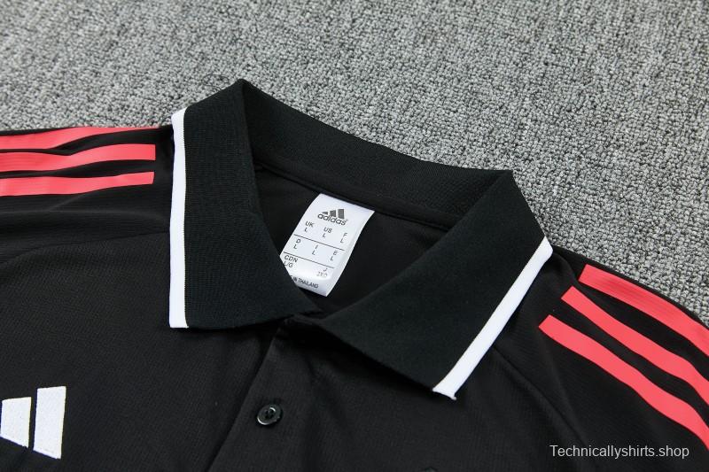 26/27 River Plate Black Polo Training Shirt + Long Pants Tracksuit