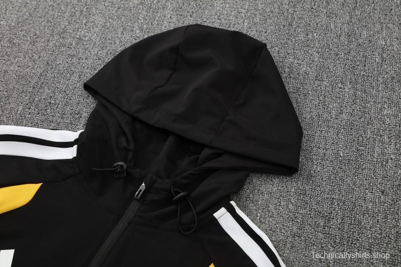 26/27 Germany Black Full Zipper Jacket Tracksuit + Long Pants