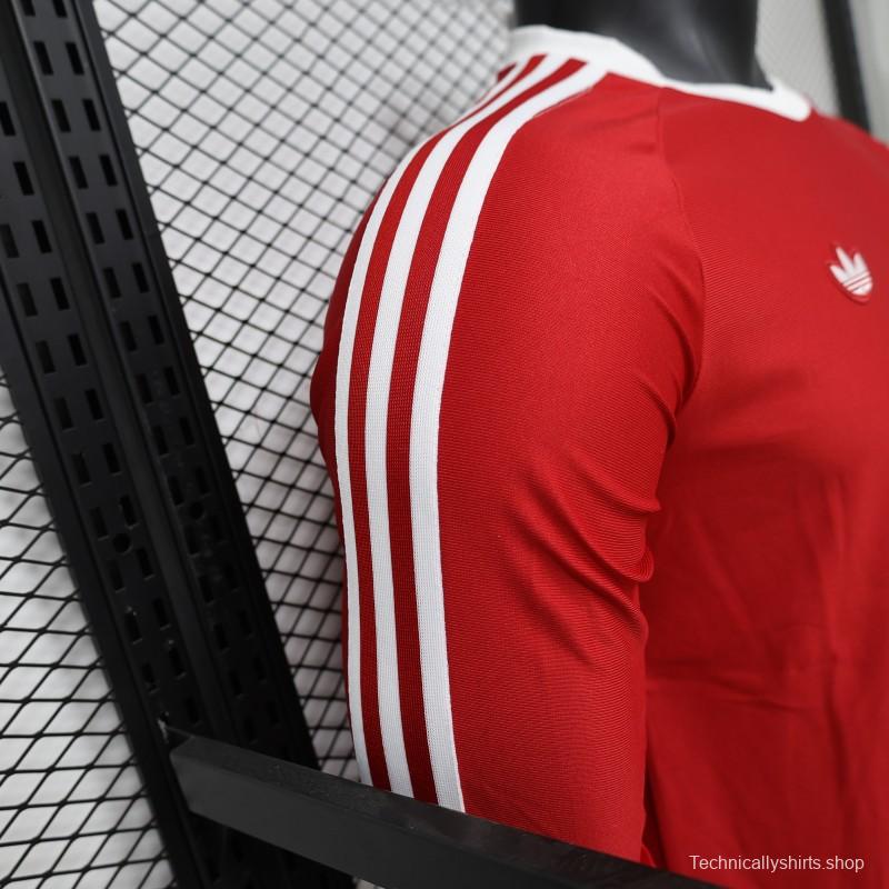 Player Version 2026 Manchester United Red Long Sleeve Adidas Originals Retro Special Edition Jersey