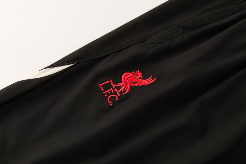 26/27 Liverpool Cream Full Zipper Hooded Jacket Tracksuit + Black Long Pants