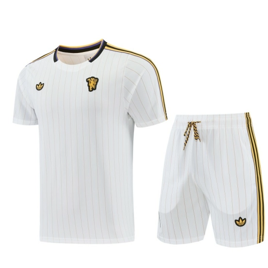 26/27 Manchester United White Short Sleeve+Soccer Shorts