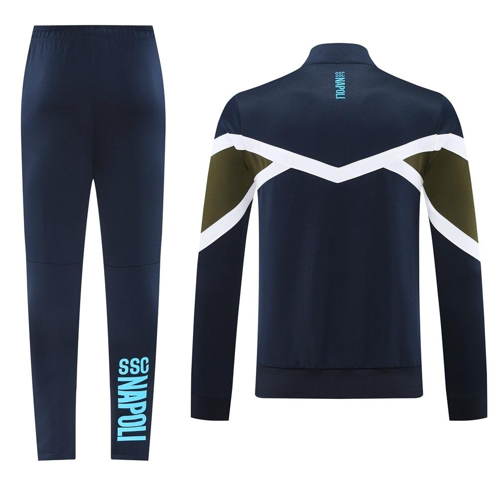 26/27 Napoli Navy Blue  Full Zipper Jacket Tracksuit + Long Pants