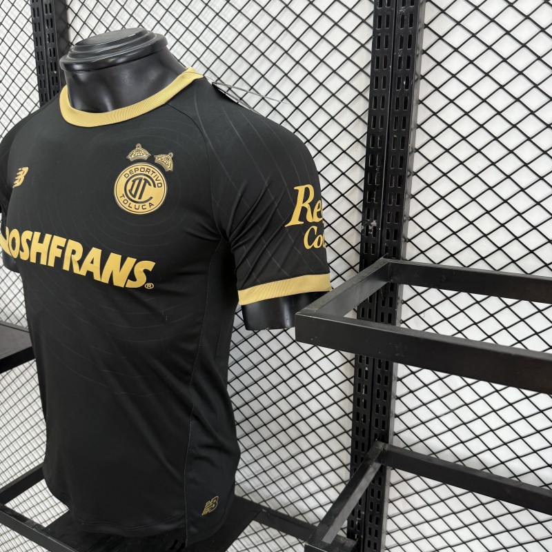 Player Version 26/27 Deportivo Toluca FC New Balance Away Black Gold Jersey