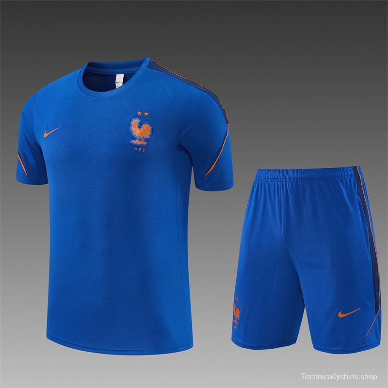 2026 France Blue & Orange Short Sleeve+Soccer Shorts