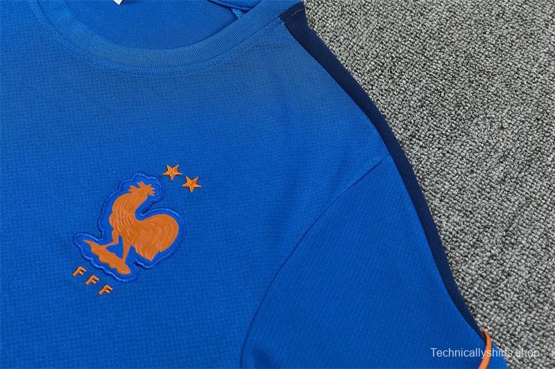 2026 France Blue & Orange Short Sleeve+Soccer Shorts