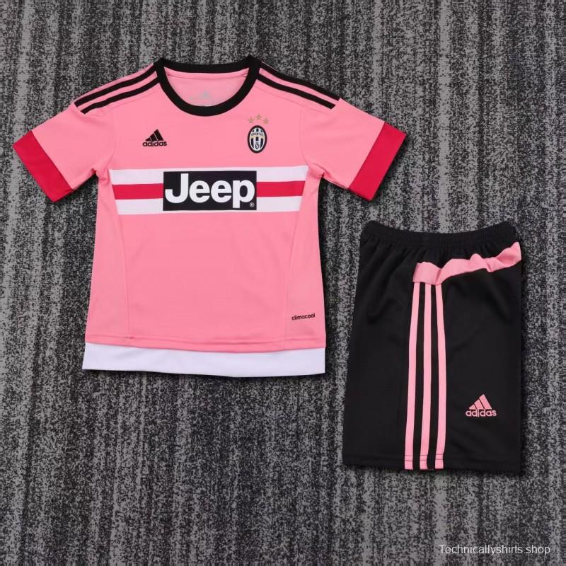 Retro Kids 15/16 Juventus Away Pink Jersey