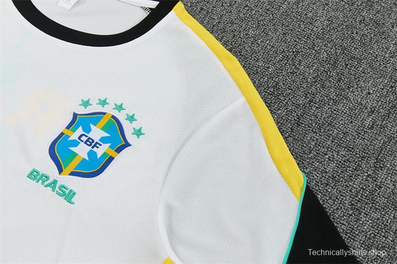 26/27 Brazil Away White Short Sleeve + Soccer Shorts