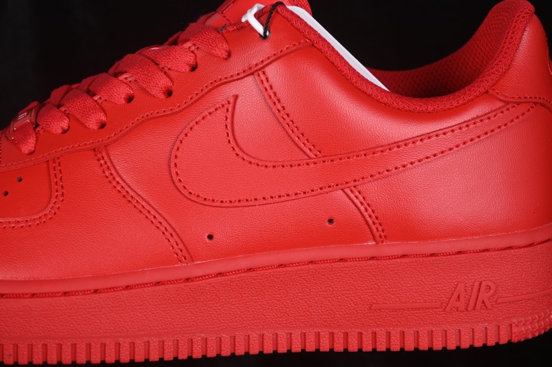 Nike Air Force 1 '07 Low Basketball Shoes with Classic Red Leather Upper