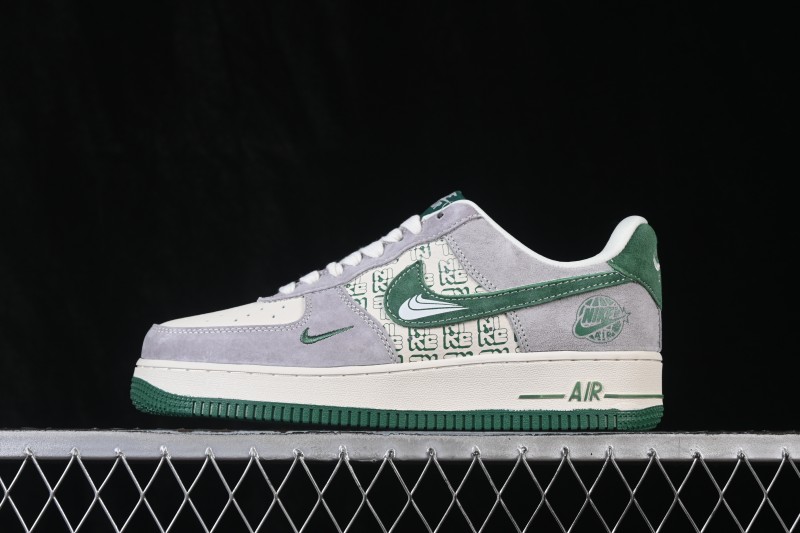 Nike Air Force 1 '07 Low Casual Sneakers with Green-Grey All-Over Print - DW8806-002