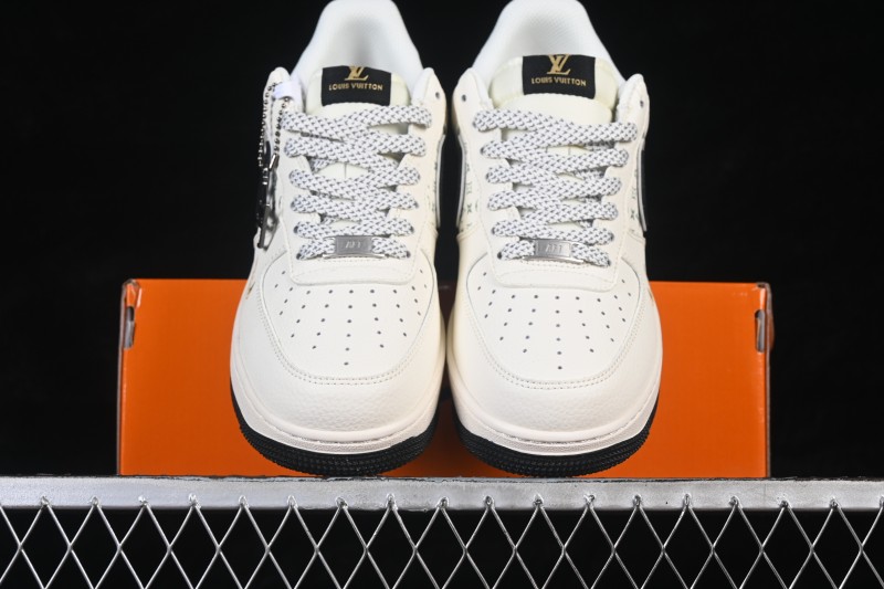 Nike Air Force 1 '07 Low LV Collaboration Black White Gold Casual Sneakers - XX3168-158