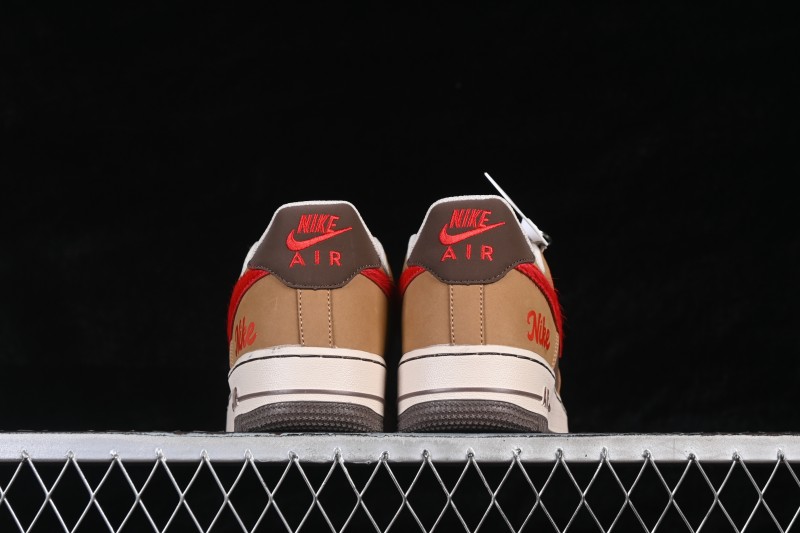 Nike Air Force 1 '07 Low Year of the Horse Limited Edition Warm Brown and Vermilion Casual Sneakers - NH0601-516