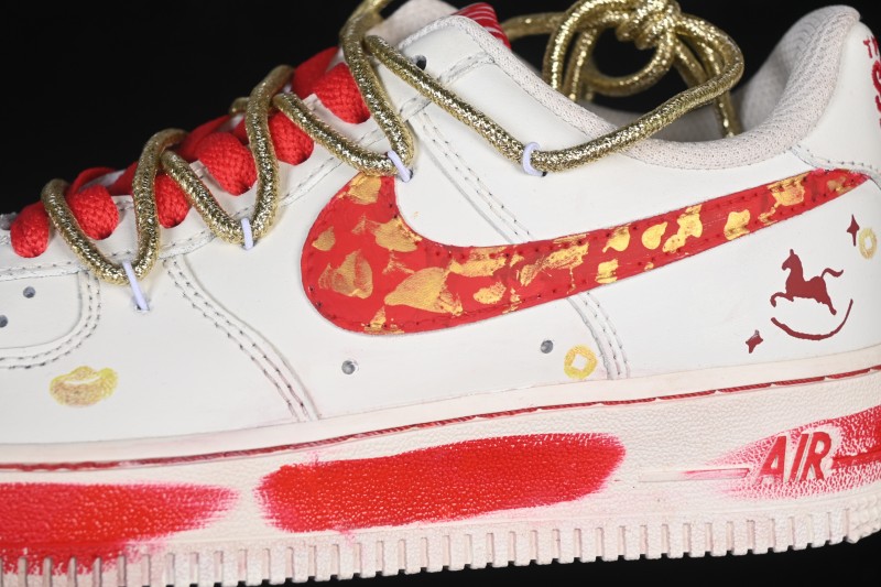 Nike Air Force 1 '07 Low Lucky Steed Traces Chinese New Year Hand-Painted Casual Skateboarding Shoes - SD2023-402