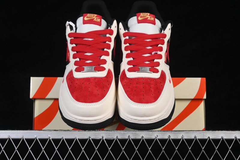 Nike Air Force 1 '07 Low Lunar New Year Red and Black Fortune Low-Top Casual Sneakers - XD0028-011