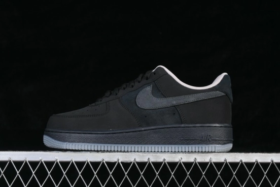 Nike Air Force 1 '07 Low Casual Sneakers with Matte All-Black Finish and Full-Length Air Cushion - IQ9791-001