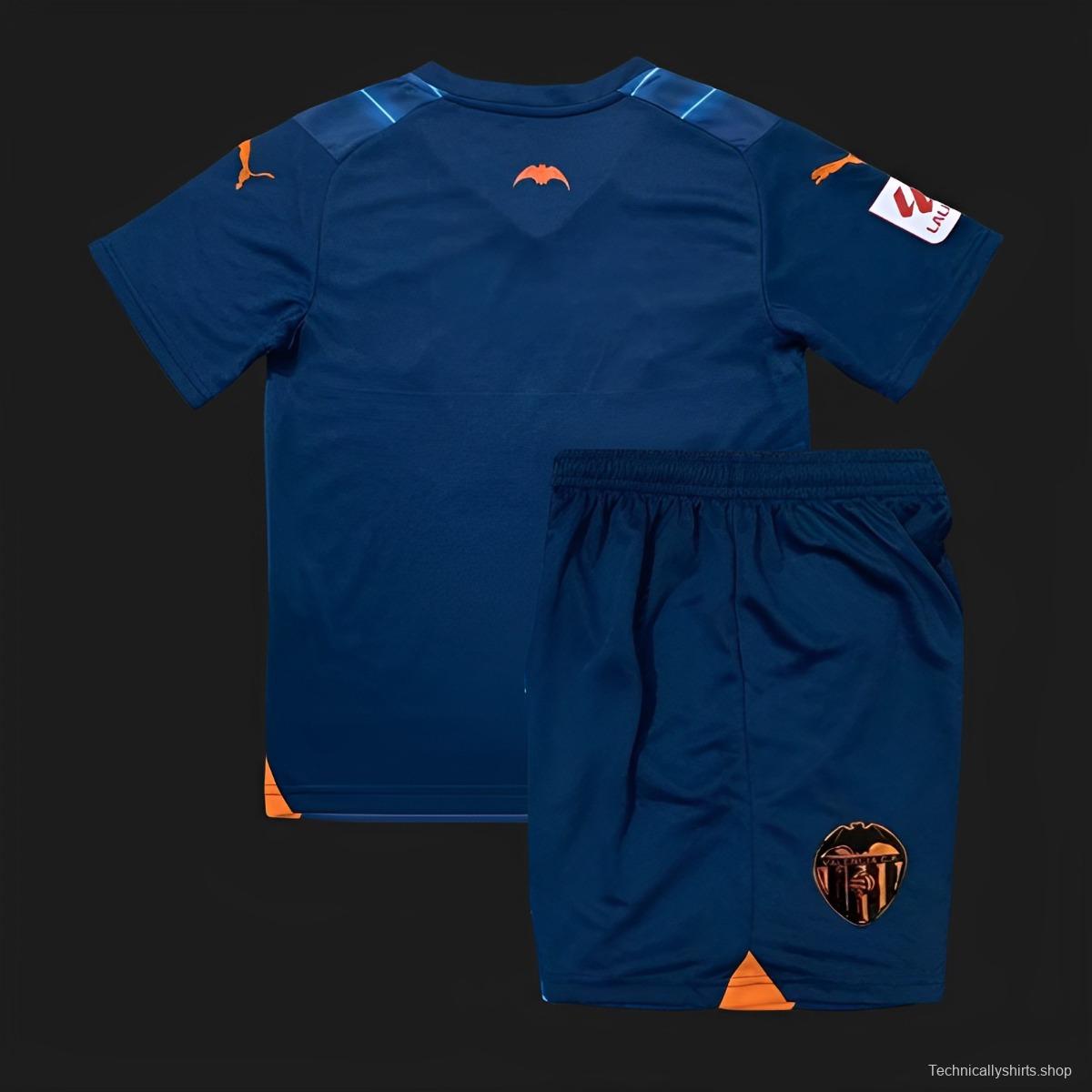 23/24 Kids Valencia Away Blue Jersey