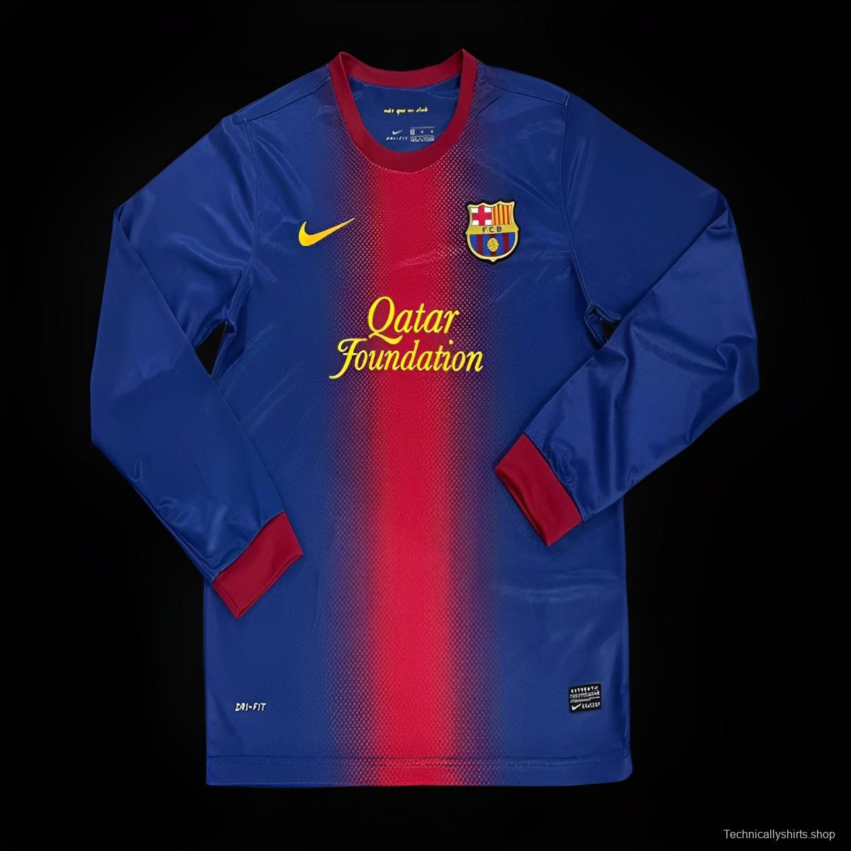 Retro 12/13 Barcelona Home Long Sleeve Jersey