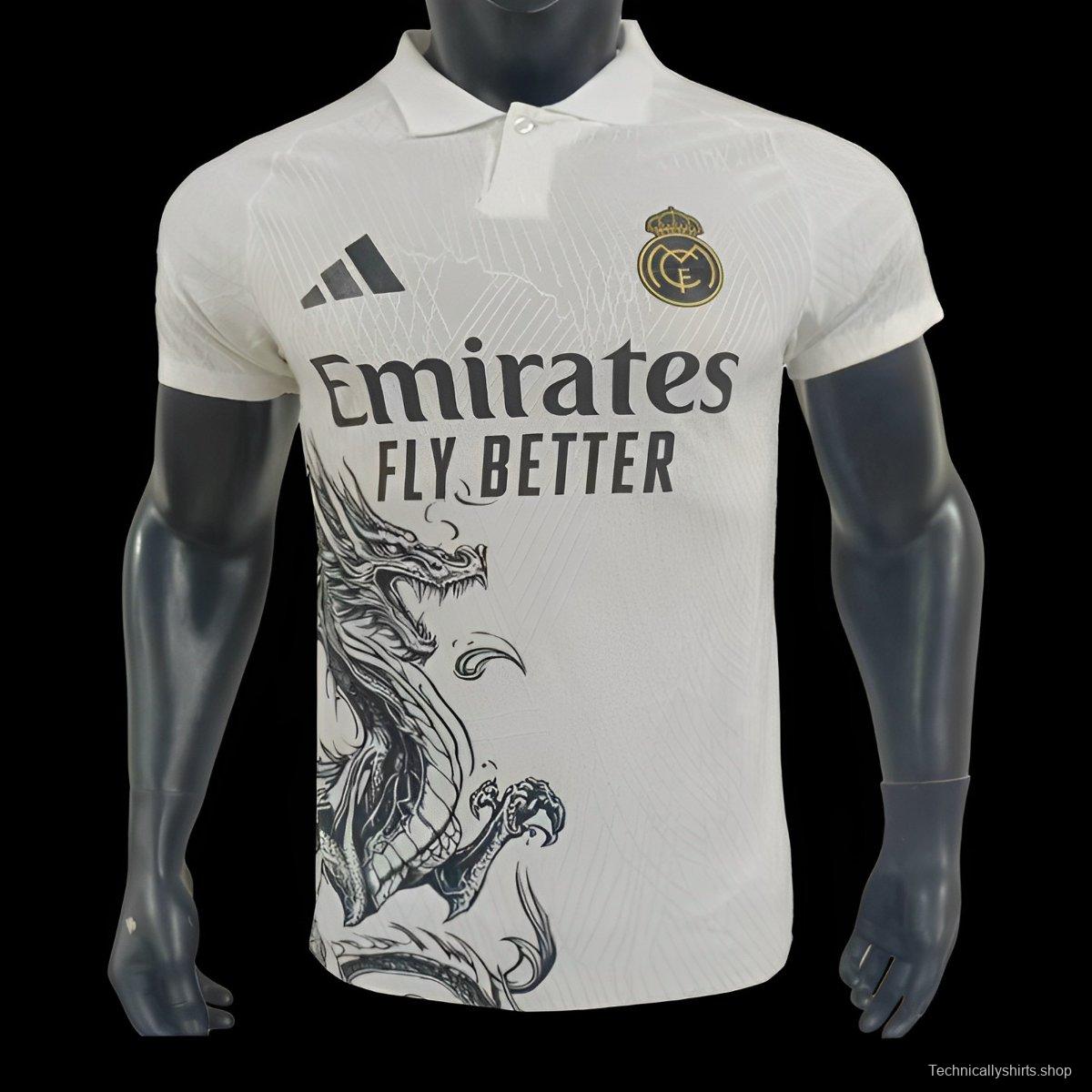 Player Version 24/25 Real Madrid White Dragon Special Jersey