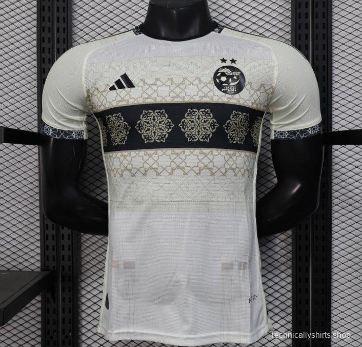 Player Version 2025 Algeria White with Islamic Geometric Pattern Jersey