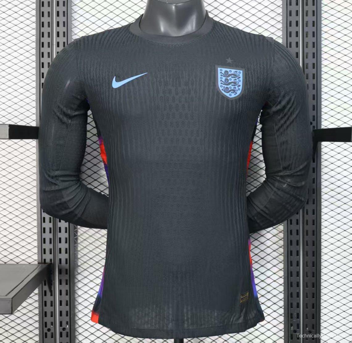 Player Version 2025 England Away Black Long Sleeve Jersey