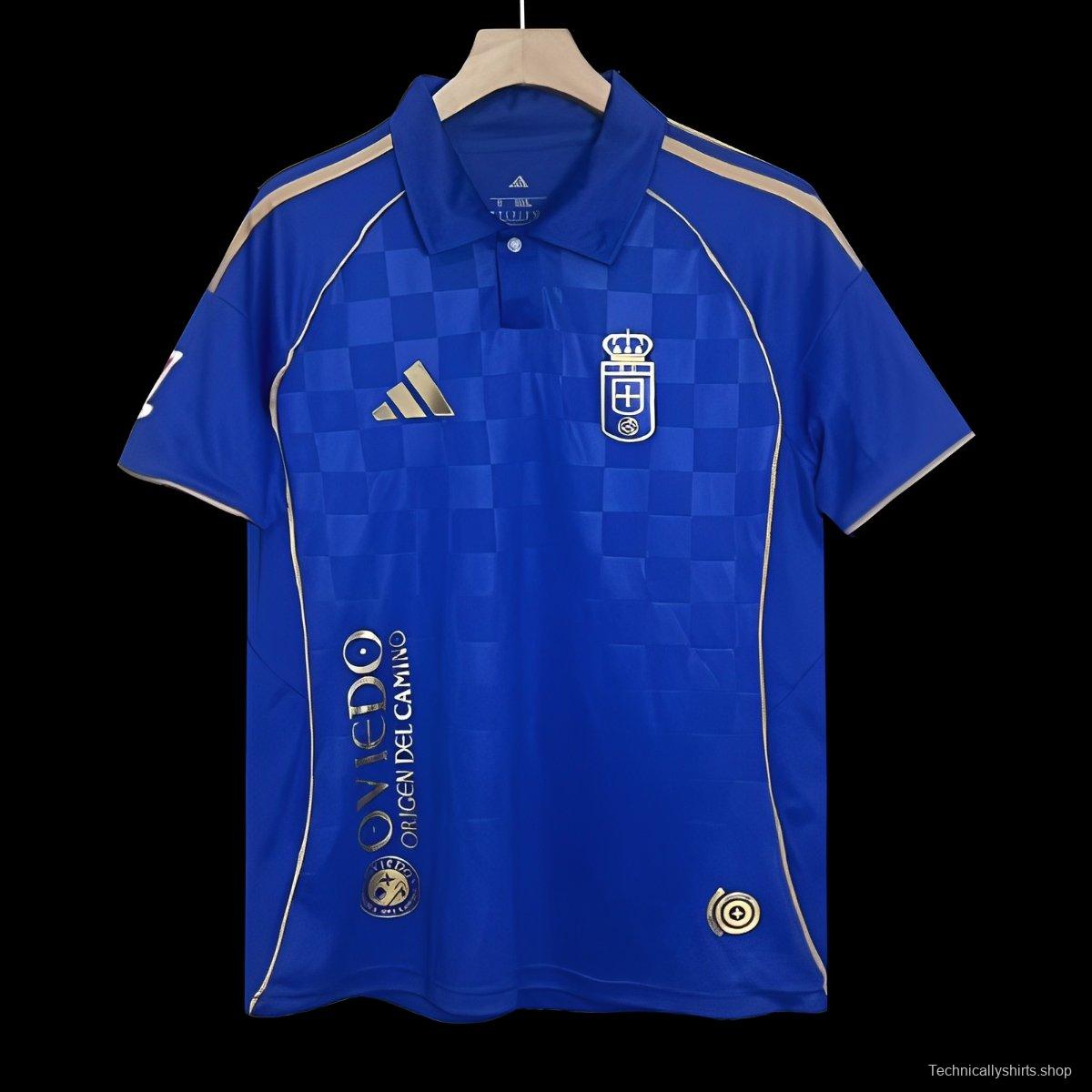 25/26 Real Oviedo Centenary Home Blue Jersey
