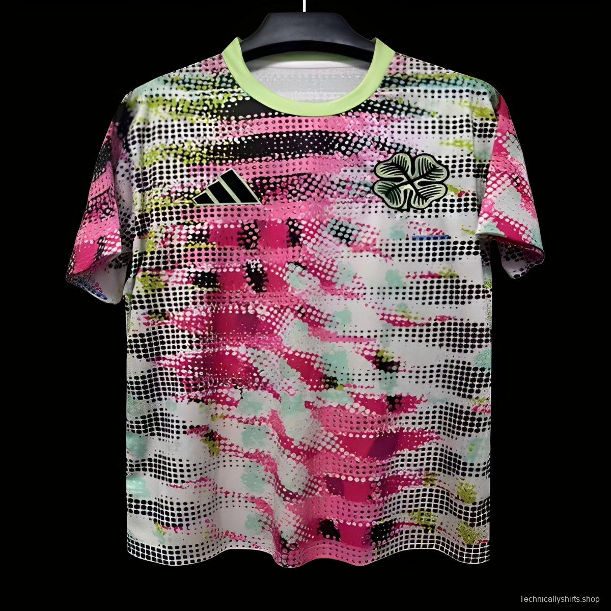 25/26 Celtic Multicolor with Digital Camouflage Pattern Pre-Match Jersey