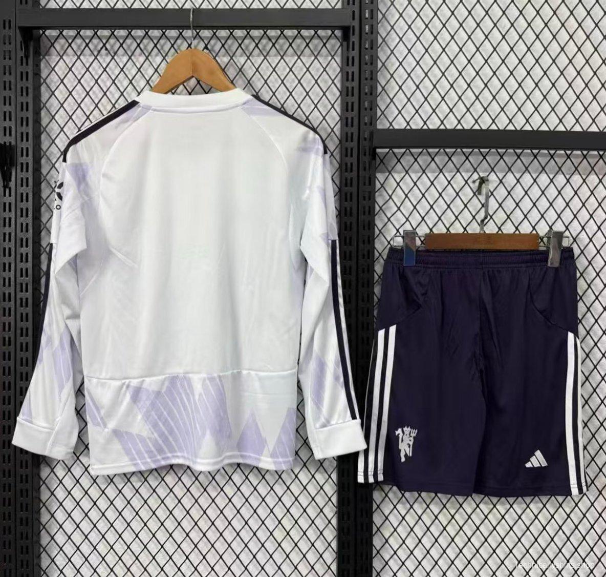 25/26 Kids Manchester United Away Long Sleeve Jersey