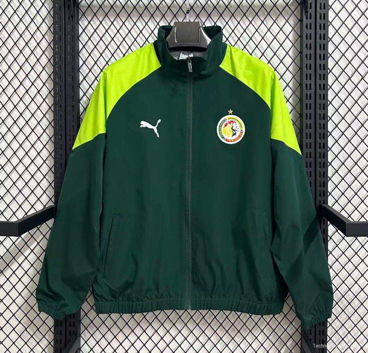 2026 Senegal Green Full Zipper Windbreaker