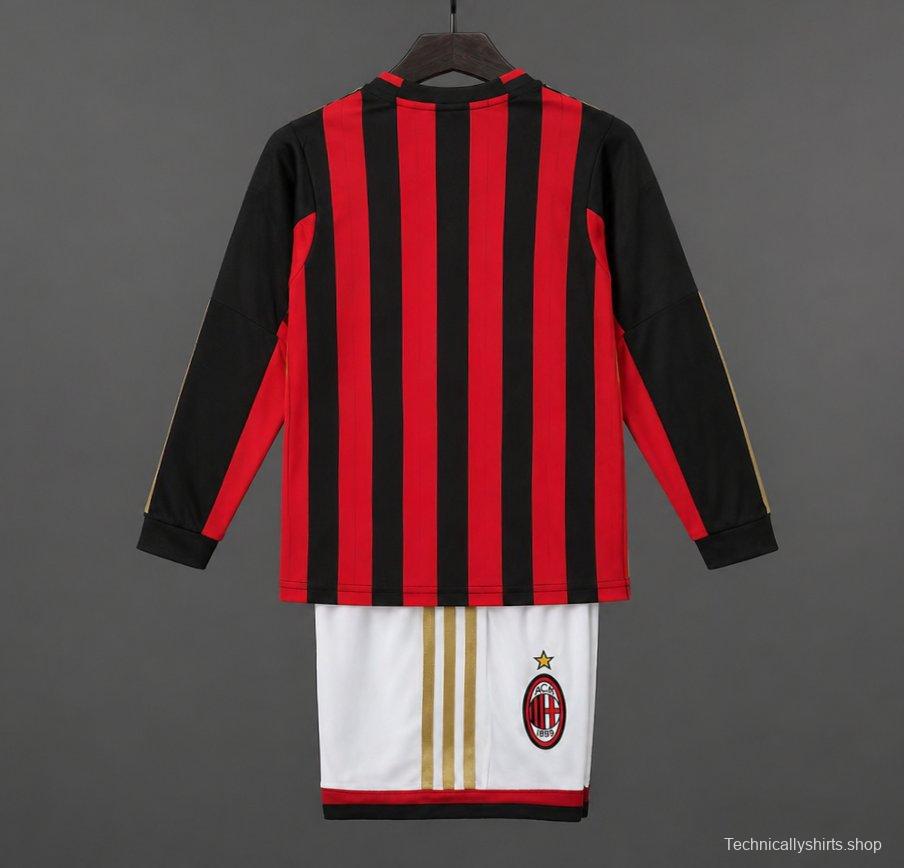 Retro 13/14 Kids  AC Milan Home Long Sleeve Jersey