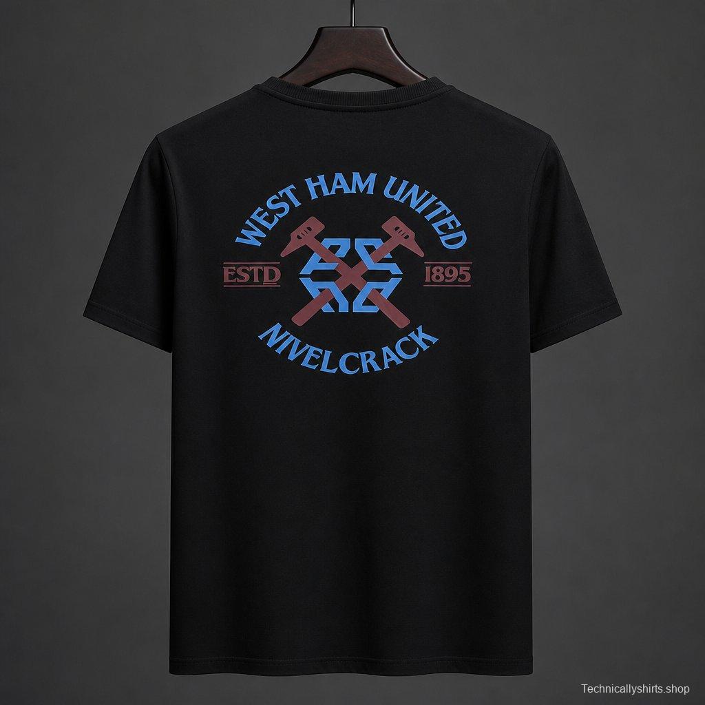 26/27 West Ham United NVLCRK Crest Men's Black Football T-Shirt