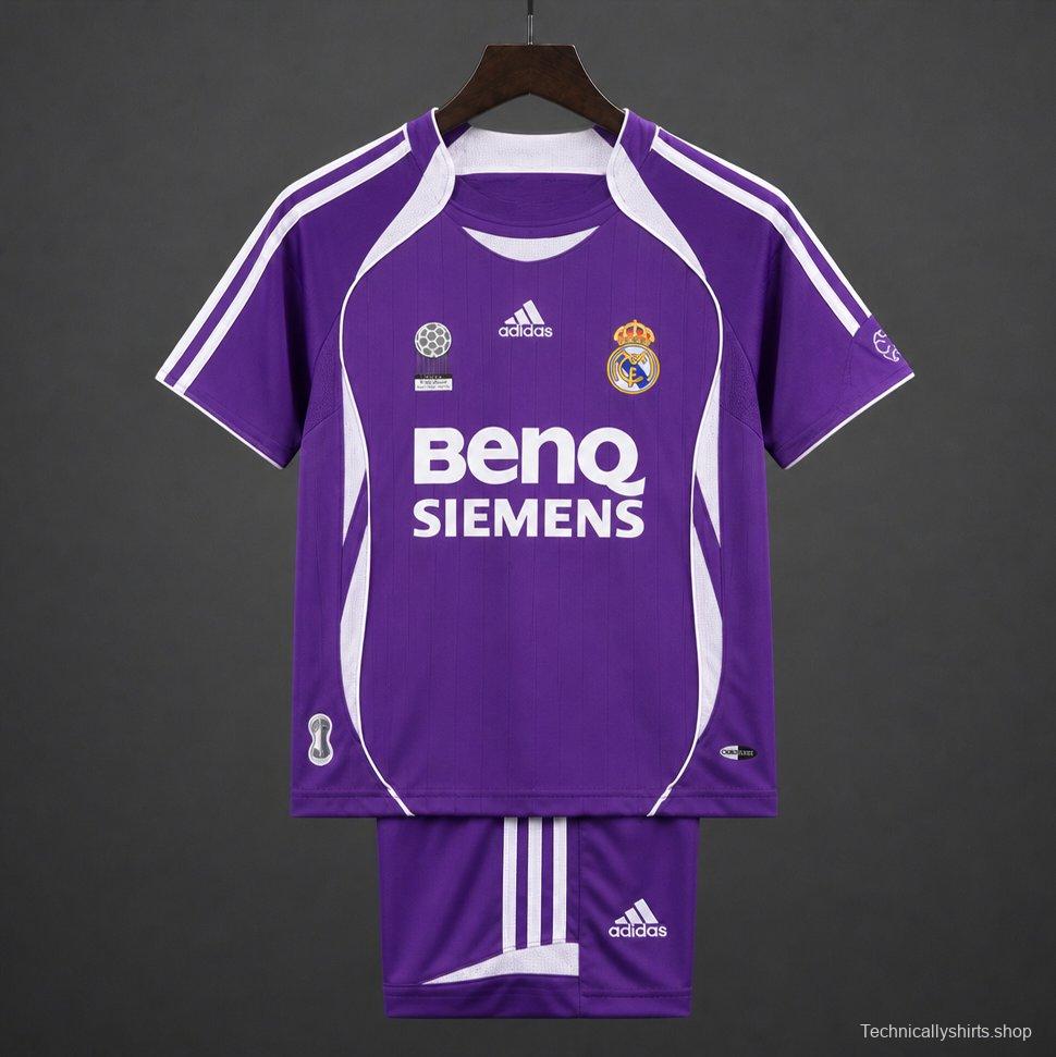 Retro Kids 06/07 Real Madrid Away Purple Jersey
