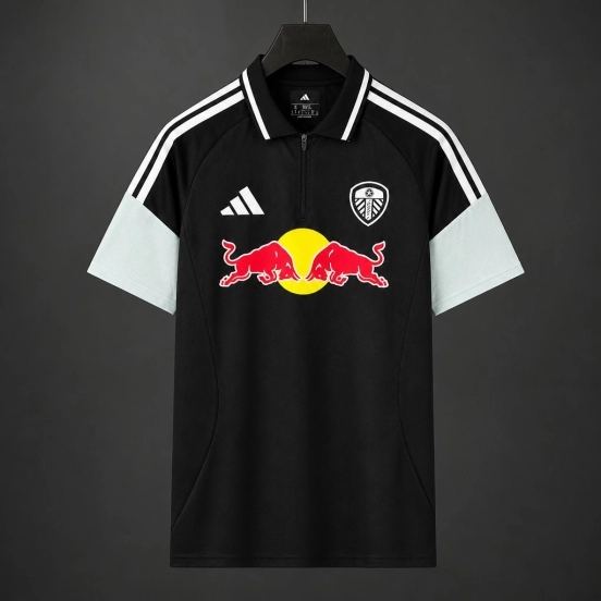 26/27 Leeds United Away Black Grey  Red Bull Jersey