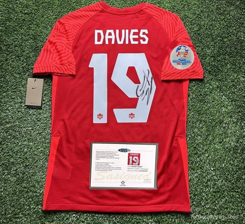 Alphonso Davies Signed Canada 24/25 Home PLAYER VERSION 2024